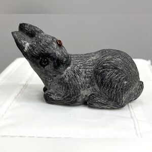 Bunny Rabbit Carved Figurine Al Wolf Miniature Sculptures Canada Inuit Style